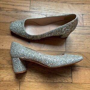 Kate Spade Dolores Block Heel Silver Size 7